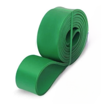 Green heavy-duty latex resistance band for pull-up assistance and strength training
