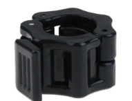 Black nylon quick release barbell clamps for secure weightlifting and strength training on 25mm bars — view 3