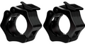 Black nylon quick release barbell clamps for secure weightlifting and strength training on 25mm bars