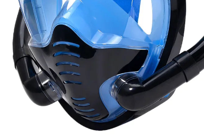 180 degree panoramic snorkeling mask with silicone dry top and built in camera mount — view 4