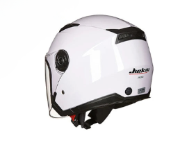 Men's dual lens motorcycle half helmet in durable ABS material with an integrated safety visor. — view 3