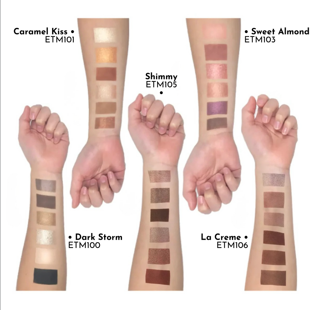 Six shade vegan eyeshadow palette with matte and shimmer neutral tones in a compact — view 2