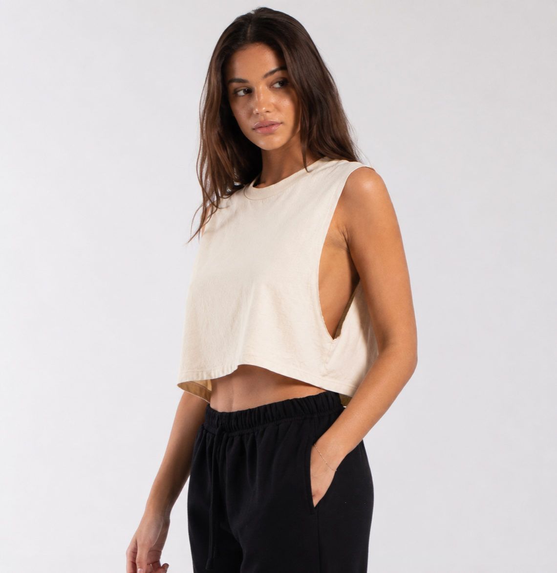 0921GD - Women's Garment Dyed Cropped Muscle Tank-2