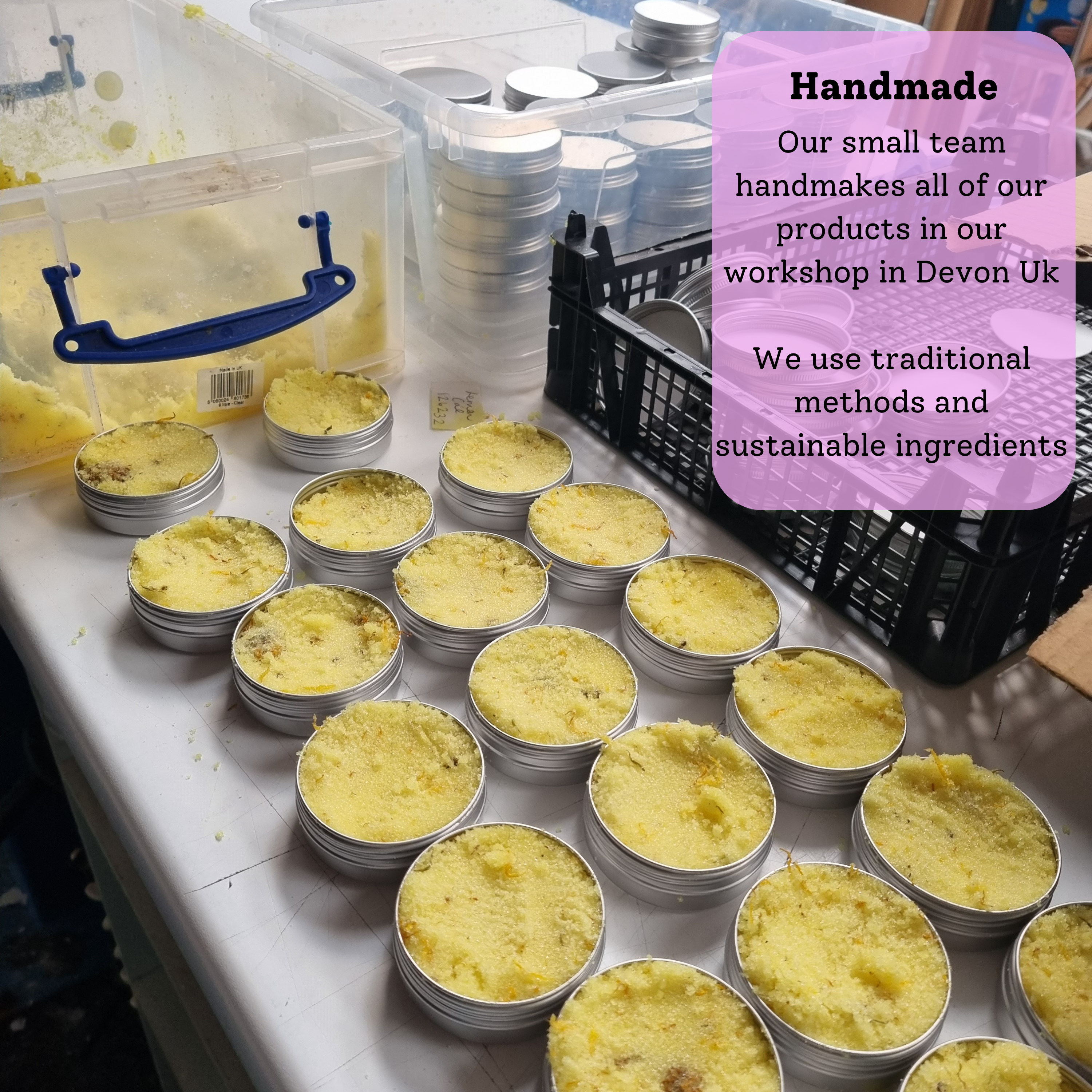 Lemon calendula sugar body scrub in plastic-free packaging showcasing a natural exfoliating granular texture — view 4