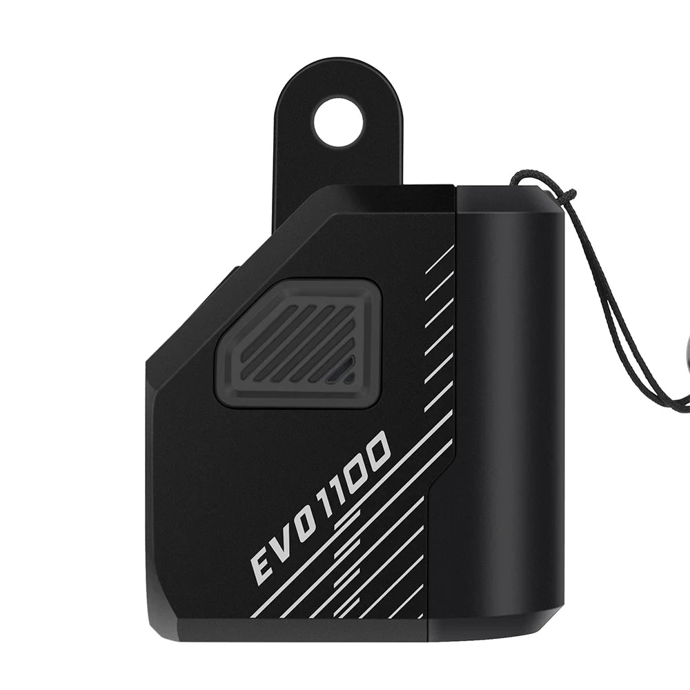 Magicshine EVO 1100 underneath mounted bike light in black aluminum housing with out-front mount attached — view 2