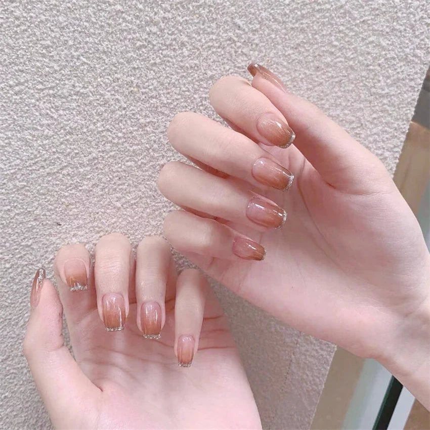 White Small Flower Acrylic Press-On Nails-56