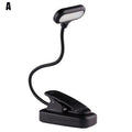 White ABS LED clip-on reading lamp emitting bright white light for study and nighttime reading