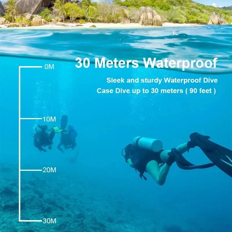 Black waterproof action camera with durable housing and wide angle lens for extreme sports — view 3
