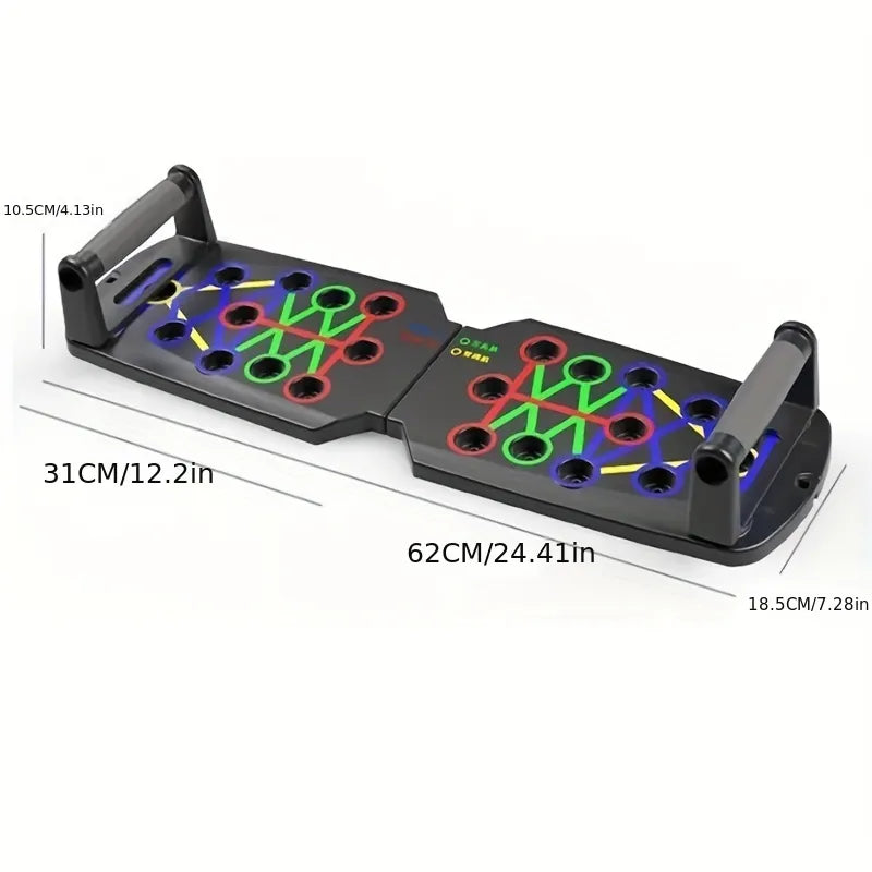 Portable folding push-up board with adjustable handles for upper body and core workouts — view 3