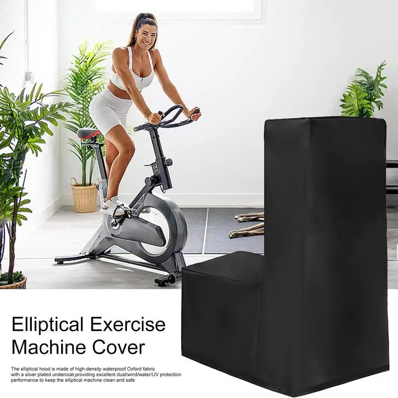 Black heavy duty treadmill cover made of waterproof Oxford cloth protecting home gym exercise equipment — view 5