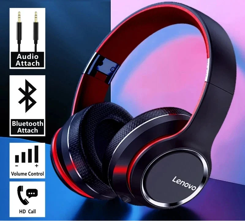 Black NNEOBA over-ear foldable wireless headphones with cushioned ear pads and built-in microphone — view 2