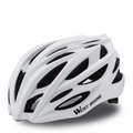 Ultralight white cycling helmet with aerodynamic design, integrated molding, and breathable ventilation slots