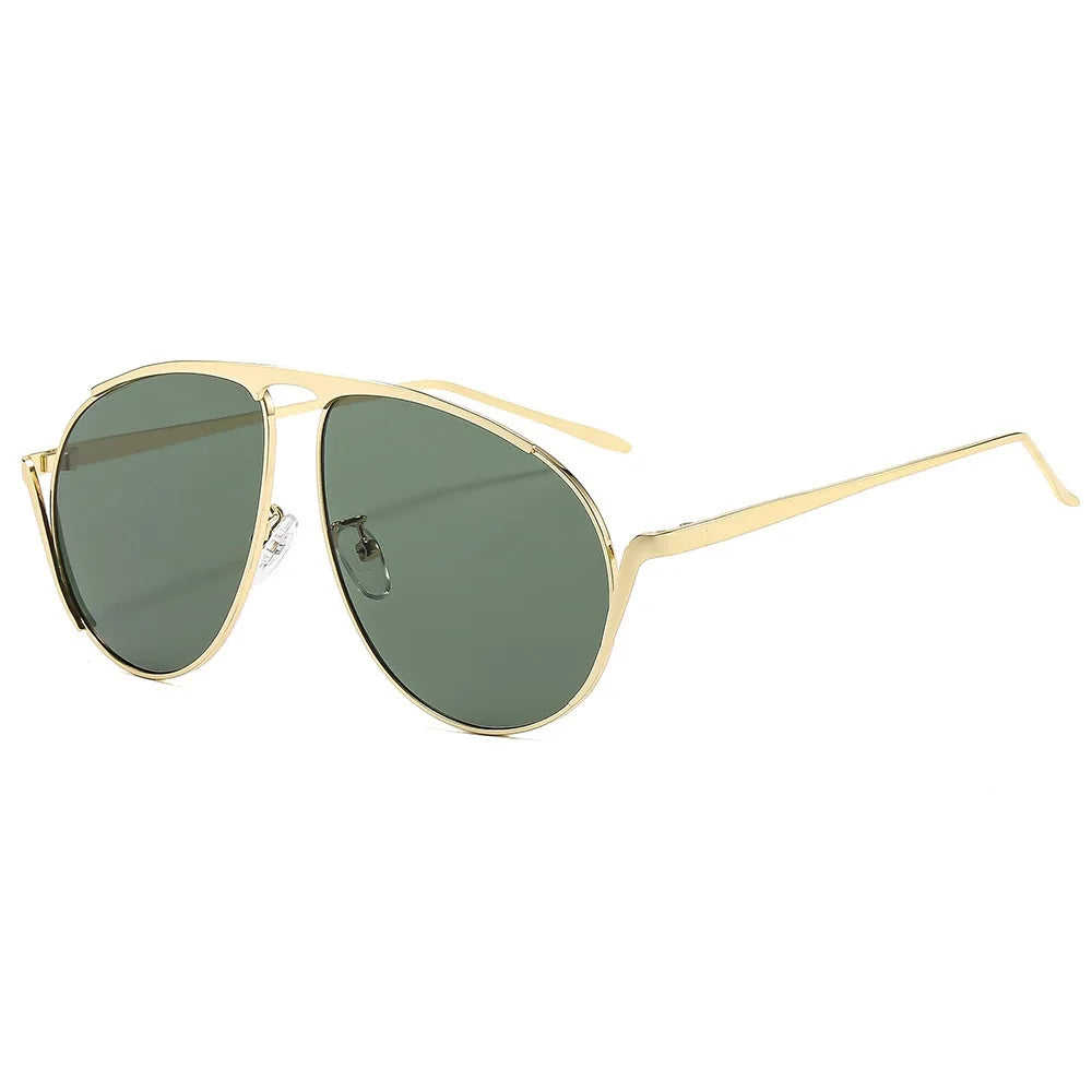 Audacious Gold Metal Pilot Sunglasses-3