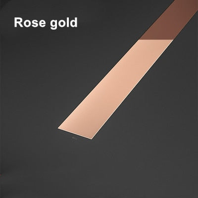 Gold stainless steel mirror wall sticker roll with self adhesive backing for modern DIY home decor