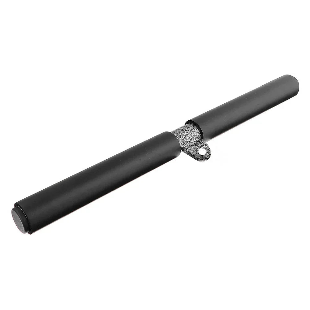 Black steel compact biceps pull-up lever for home gym and strength training cable workouts