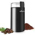 Compact 150W electric coffee grinder with stainless steel bowl and transparent lid for fresh coffee beans