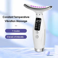 Portable LED light therapy face and neck massager with a sleek white dolphin biomimetic design