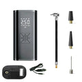 Black wireless handheld 120W digital tire inflator and air compressor for cars and bicycles.