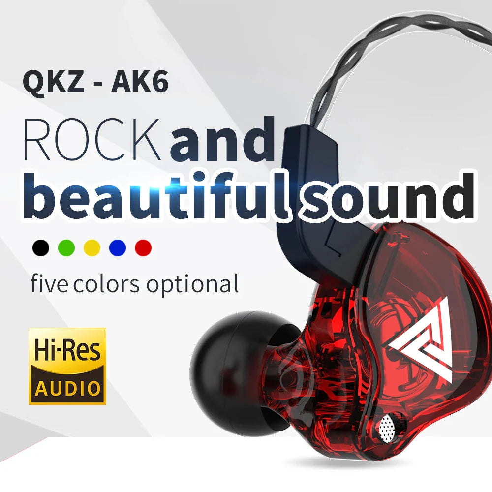 QKZ AK6 3.5mm wired earphones with clear ergonomic earbuds and durable tangle-free cable — view 4