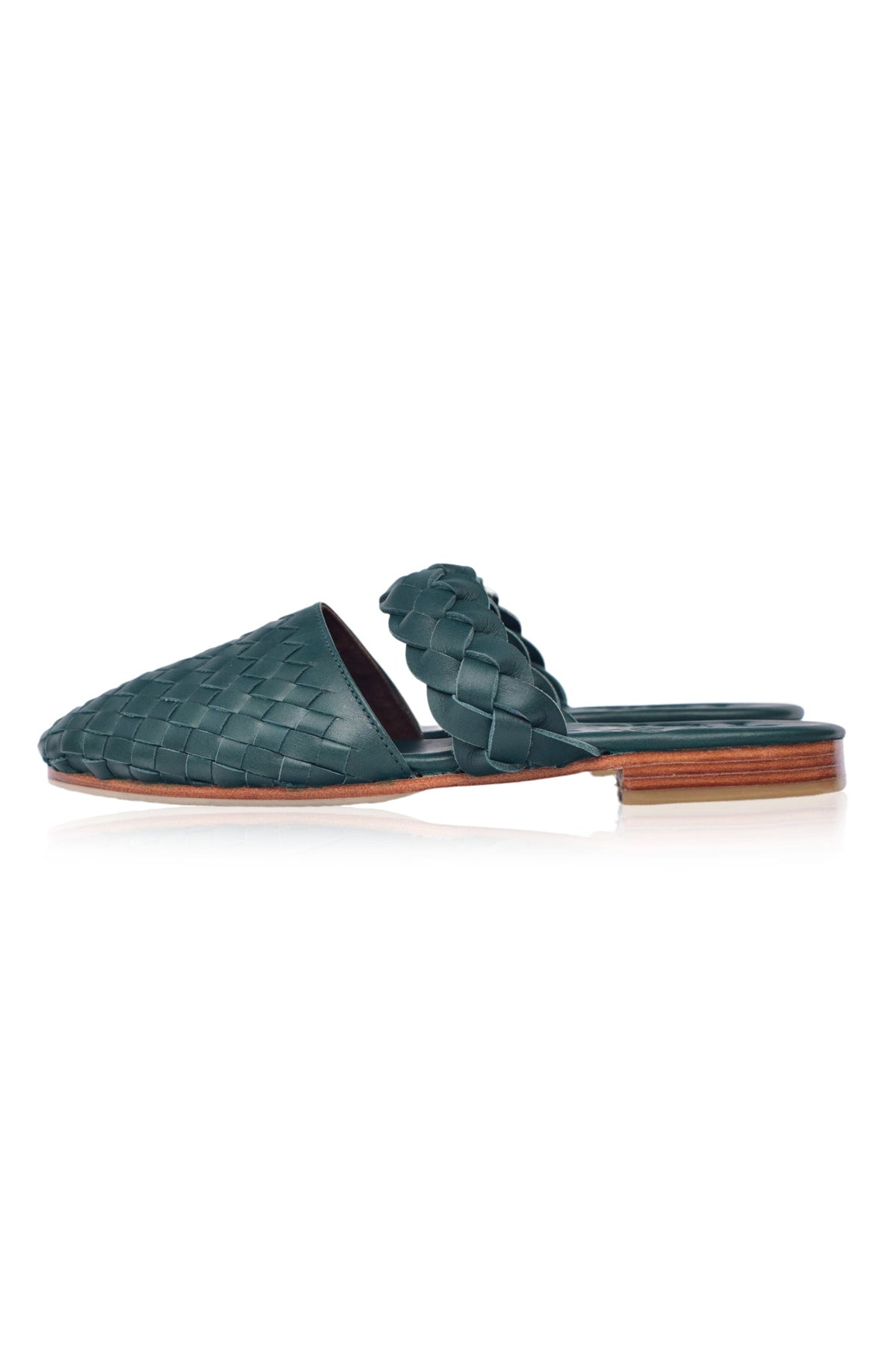Sea Escape Woven Leather Slide Sandals-3