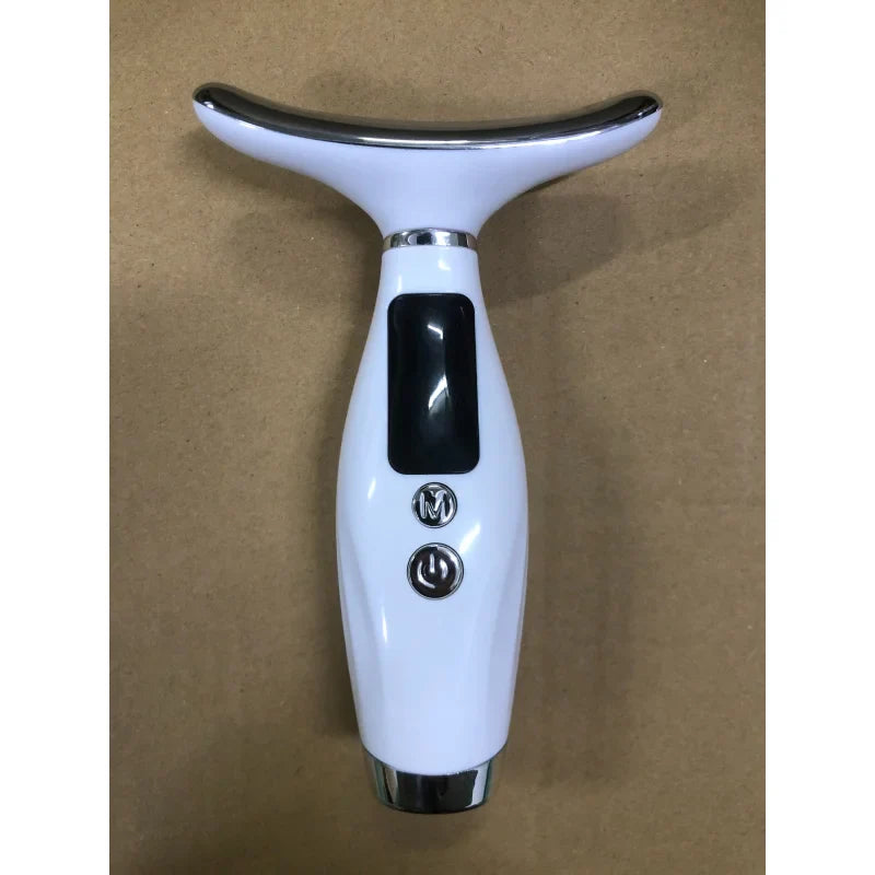 Portable LED light therapy face and neck massager with a sleek white dolphin biomimetic design — view 4
