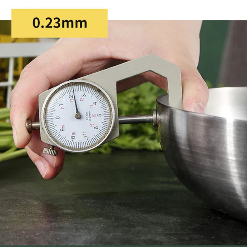 Silver 11-inch 304 stainless steel frying pan with tempered glass lid and long brushed handle — view 5