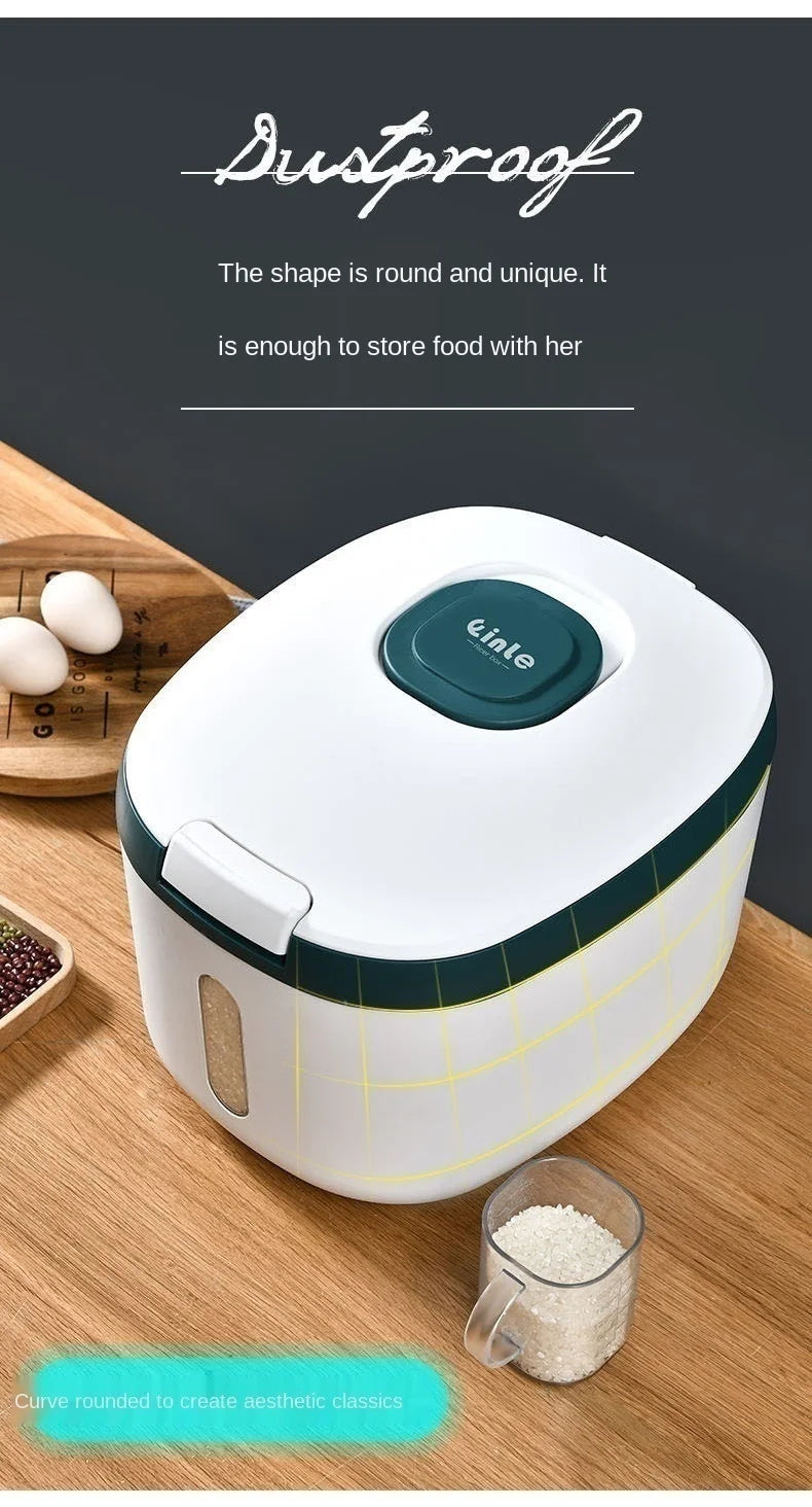Nano-sealed kitchen food container, white stackable pest-proof storage bin for rice, grains, and pet food. — view 4