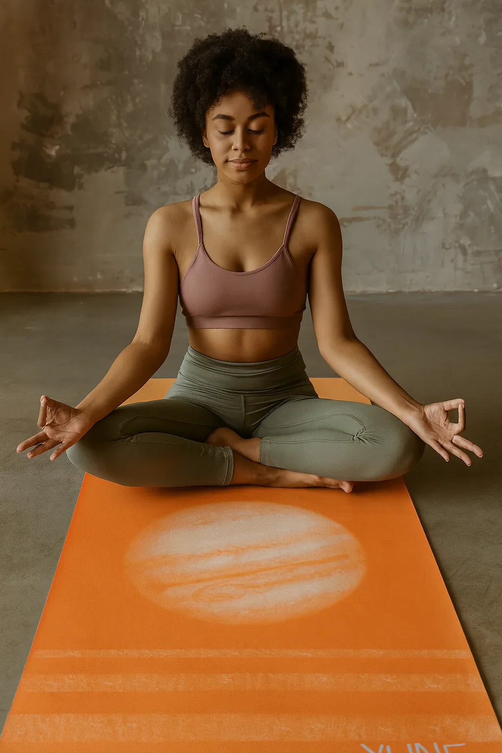 Hatsumi non-slip yoga mat featuring a minimalist Japanese-inspired brushstroke design and cushioned texture — view 2