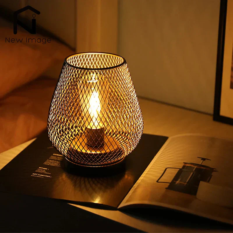 Nordic metal candle holder in cordless design, elegant centerpiece for living room and wedding decor — view 3