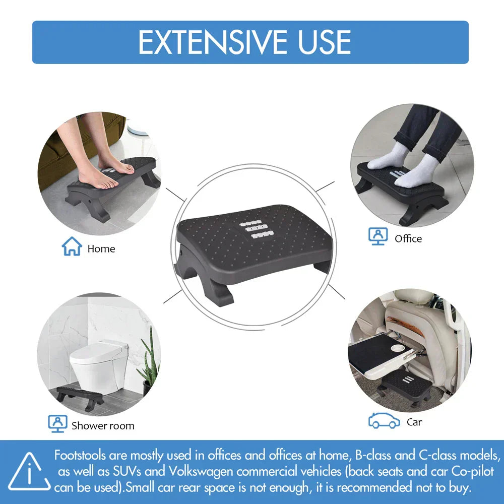 Ergonomic under desk footrest featuring textured massage rollers and angled posture support for office workspaces — view 4