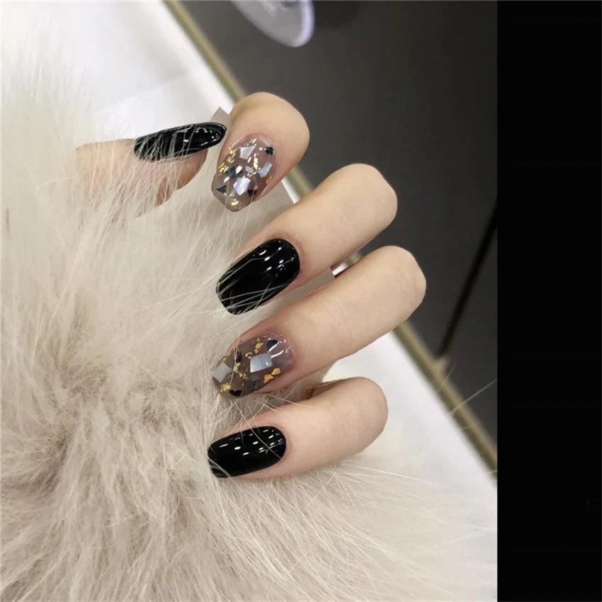 White Small Flower Acrylic Press-On Nails-51