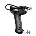 Black 120W wireless car tire inflator and portable digital air compressor for vehicles and bicycles