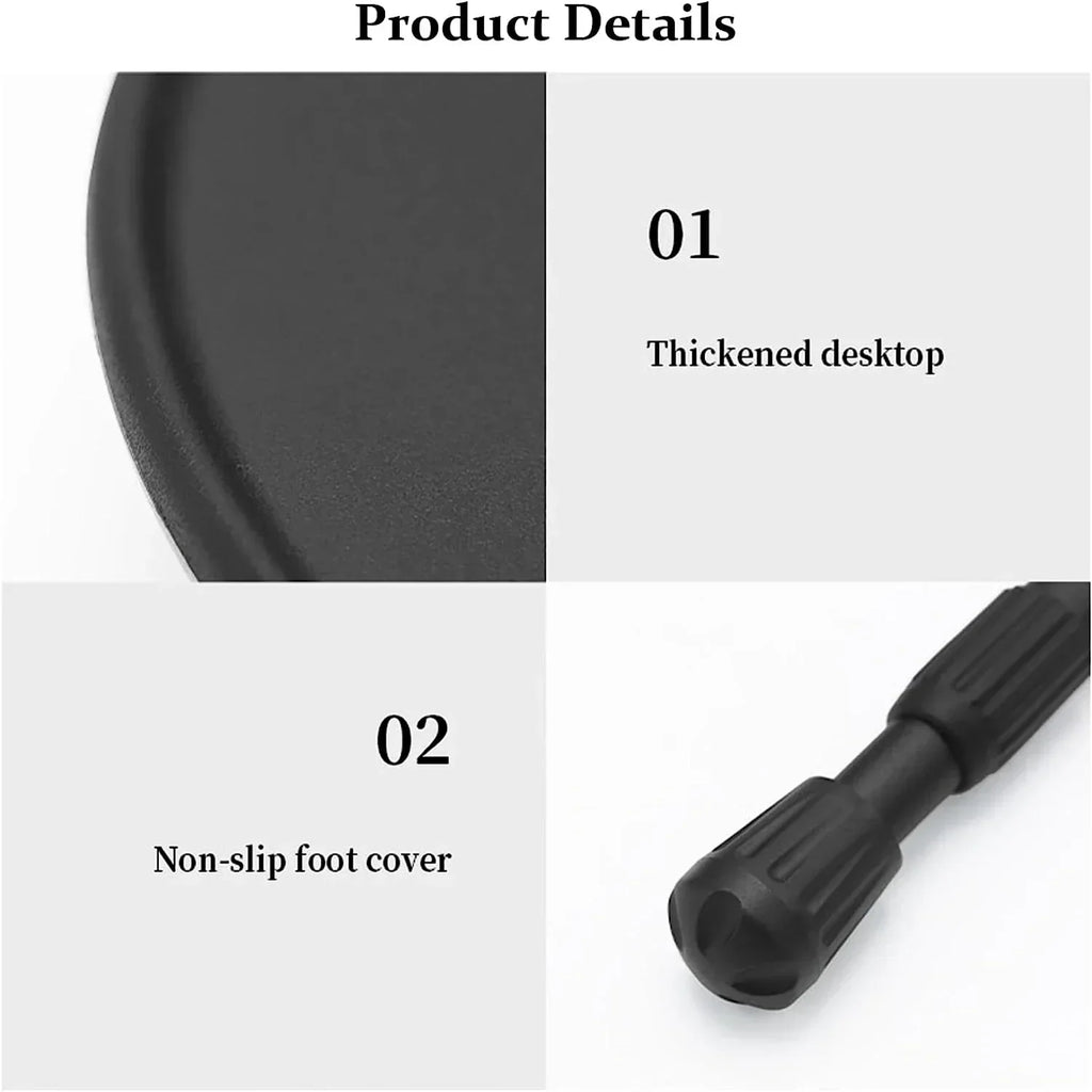 Portable telescopic camping table with round top, adjustable aluminum legs, and outdoor lamp holder. — view 5
