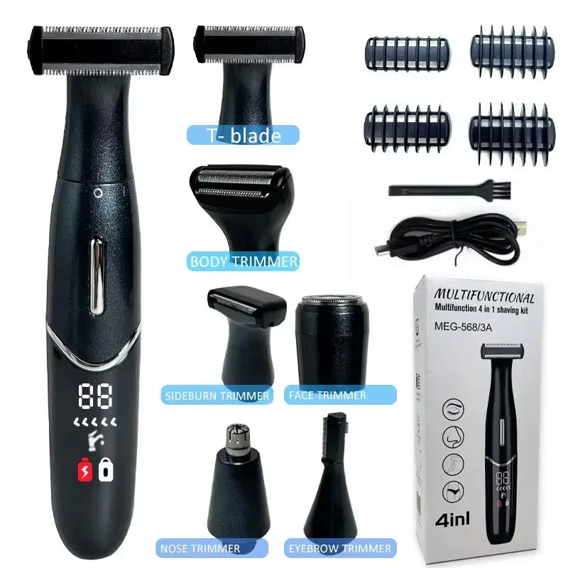 Black 7-in-1 electric epilator and precision shaver for wet and dry hair removal — view 2
