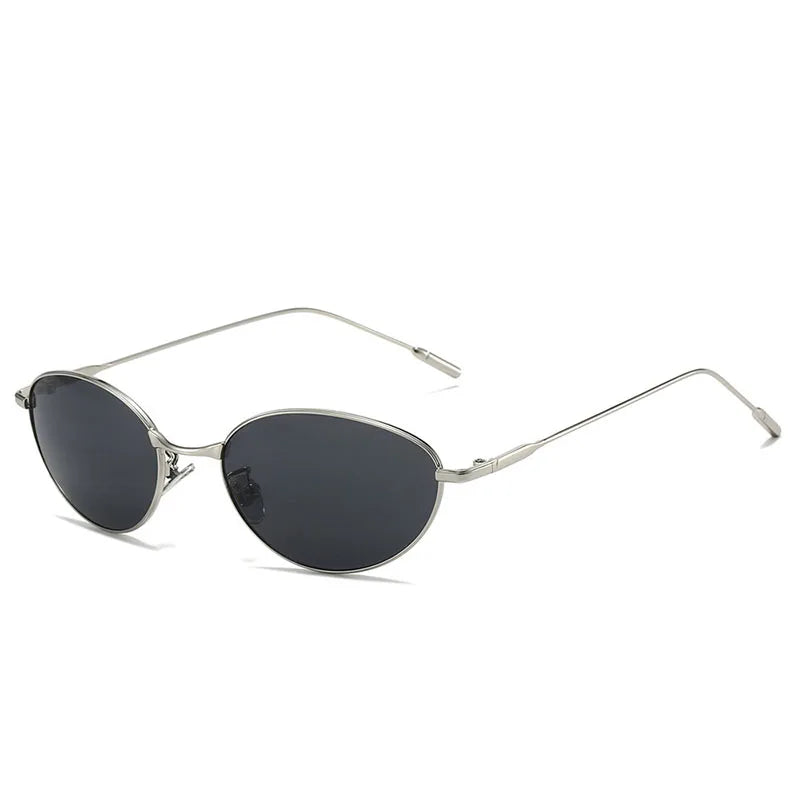 Confident Oval Metal Sunglasses-5