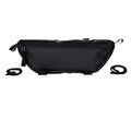 Waterproof motorcycle handlebar bag in durable fabric with secure zipper closure and universal mounting straps