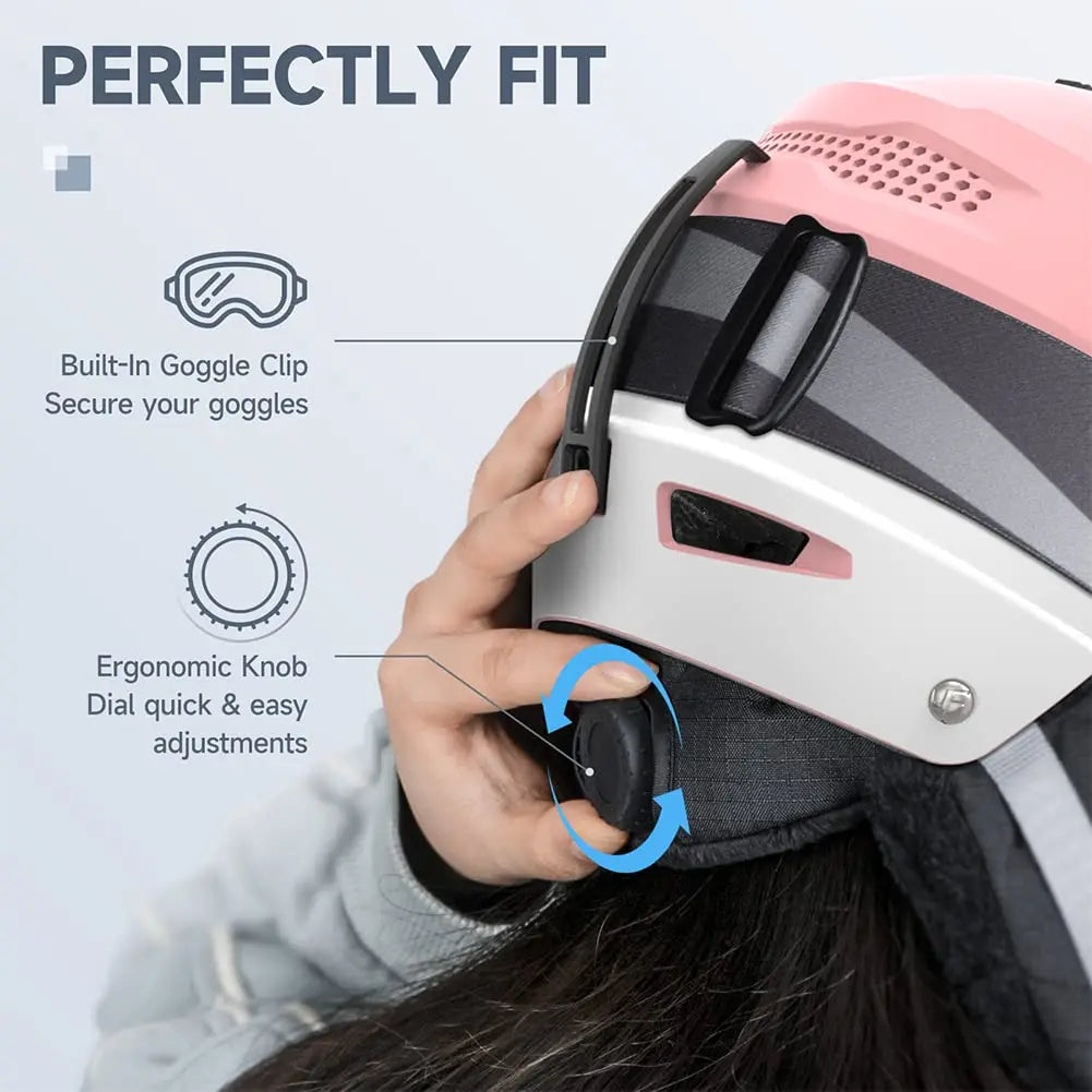 Ski helmet with adjustable vents and goggle compatible design in solid color for winter sports — view 5