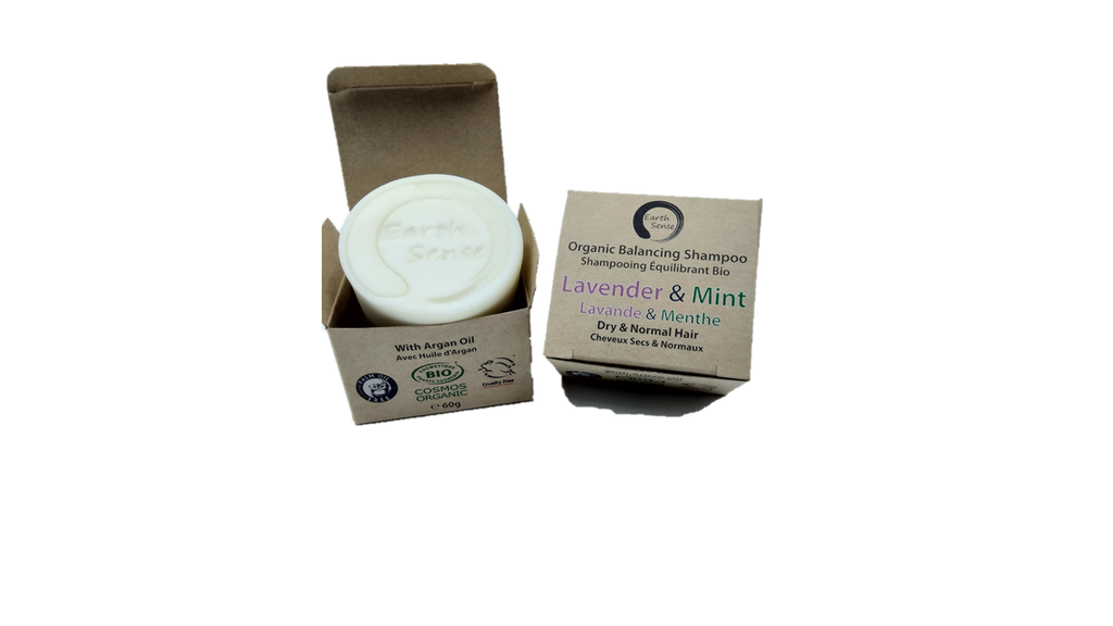 Organic lavender and mint solid shampoo bar for dry hair, 60g zero waste beauty essential — view 3