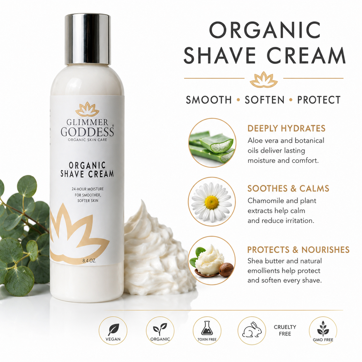Organic Shave Cream for Sensitive Skin – Men & Women-0