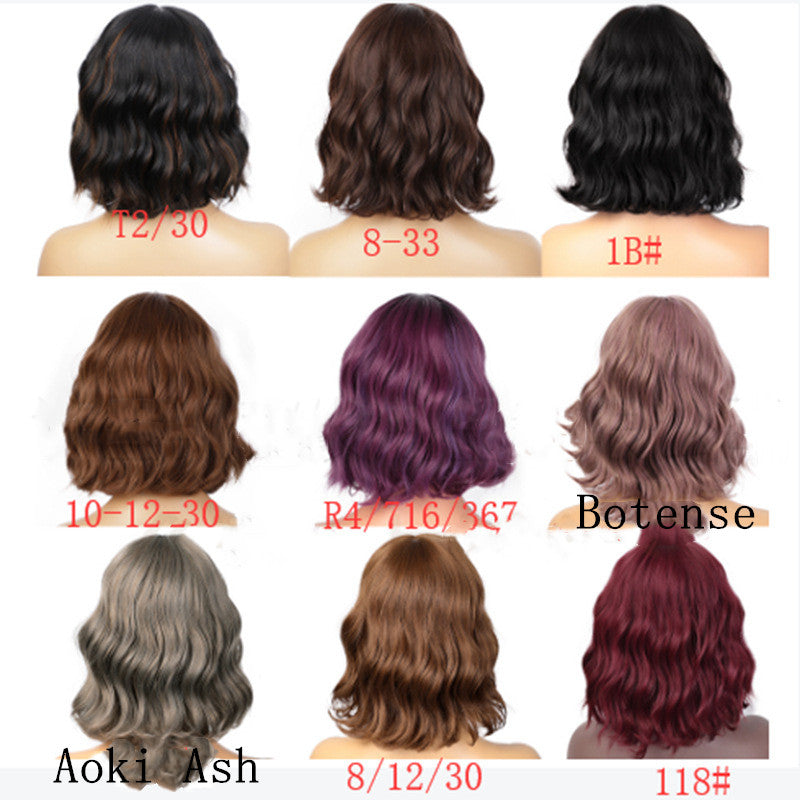 Realistic short curly wine red hair wig with chic bangs for women's effortless daily wear — view 5