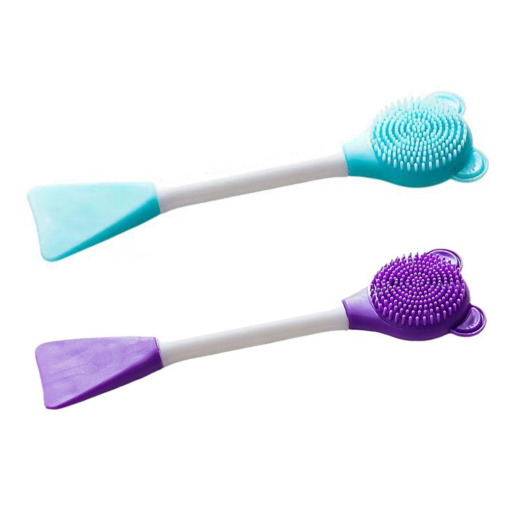 Silicone pet cleaning brush with an ergonomic handle and cute bear-shaped bristle head — view 2