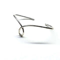 Handmade Wire Sculpted Silver Teardrop Bangle-0