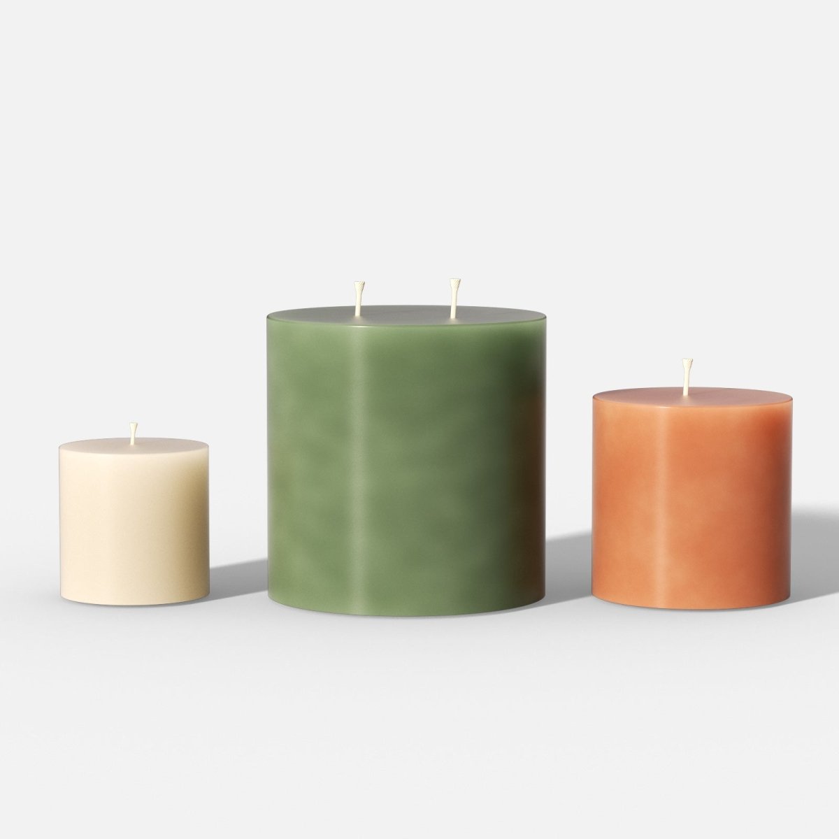 Simple pillar candle silicone mold in smooth cylinder shape for DIY home decor crafting