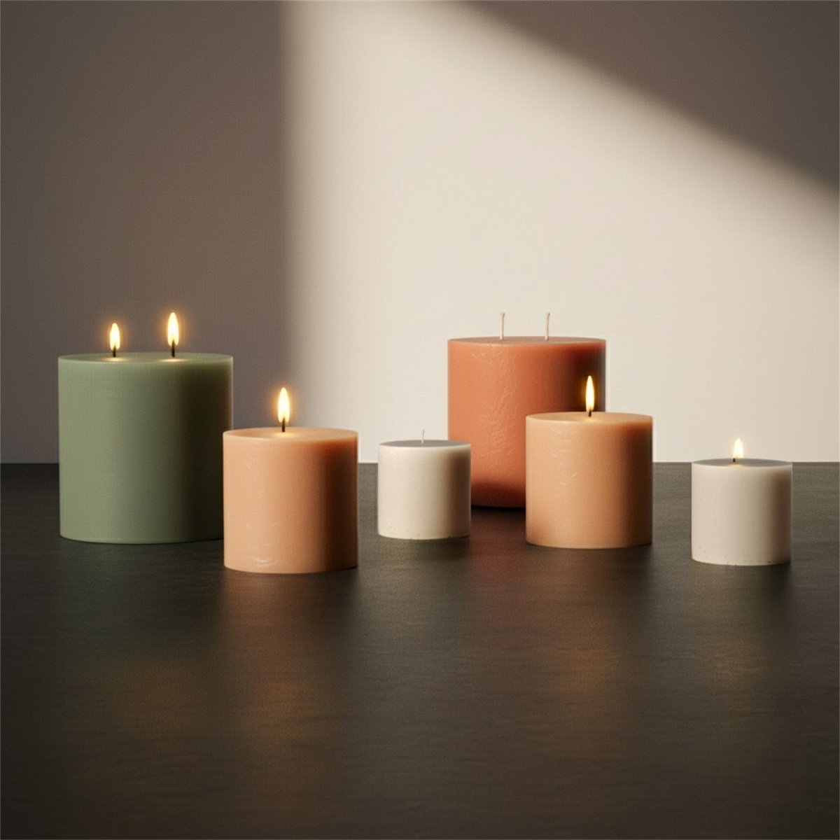 Simple pillar candle silicone mold in smooth cylinder shape for DIY home decor crafting — view 2
