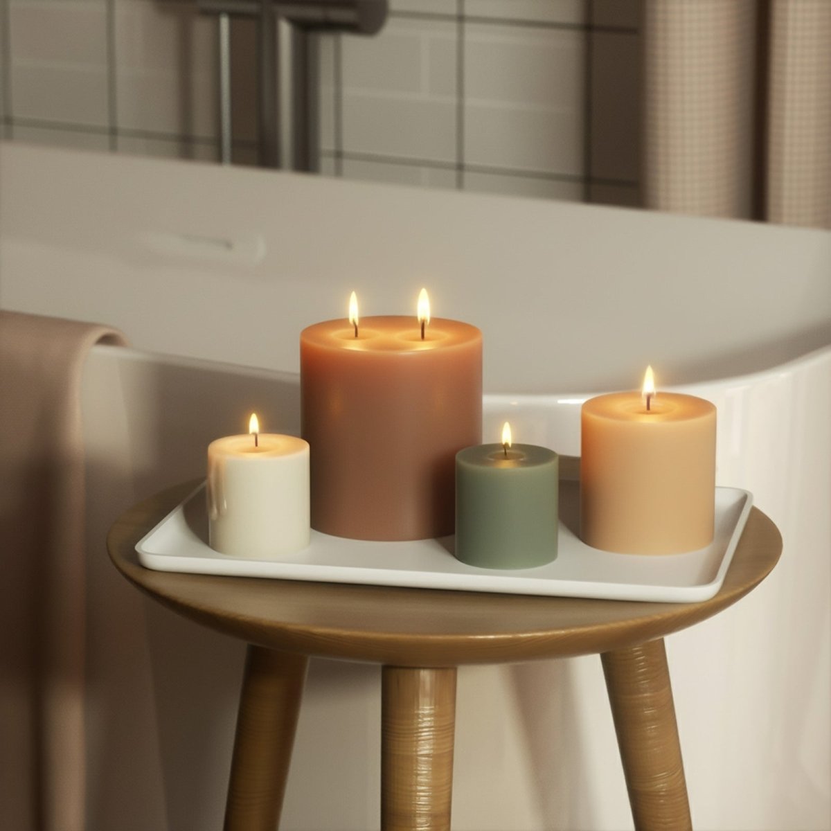 Simple pillar candle silicone mold in smooth cylinder shape for DIY home decor crafting — view 3