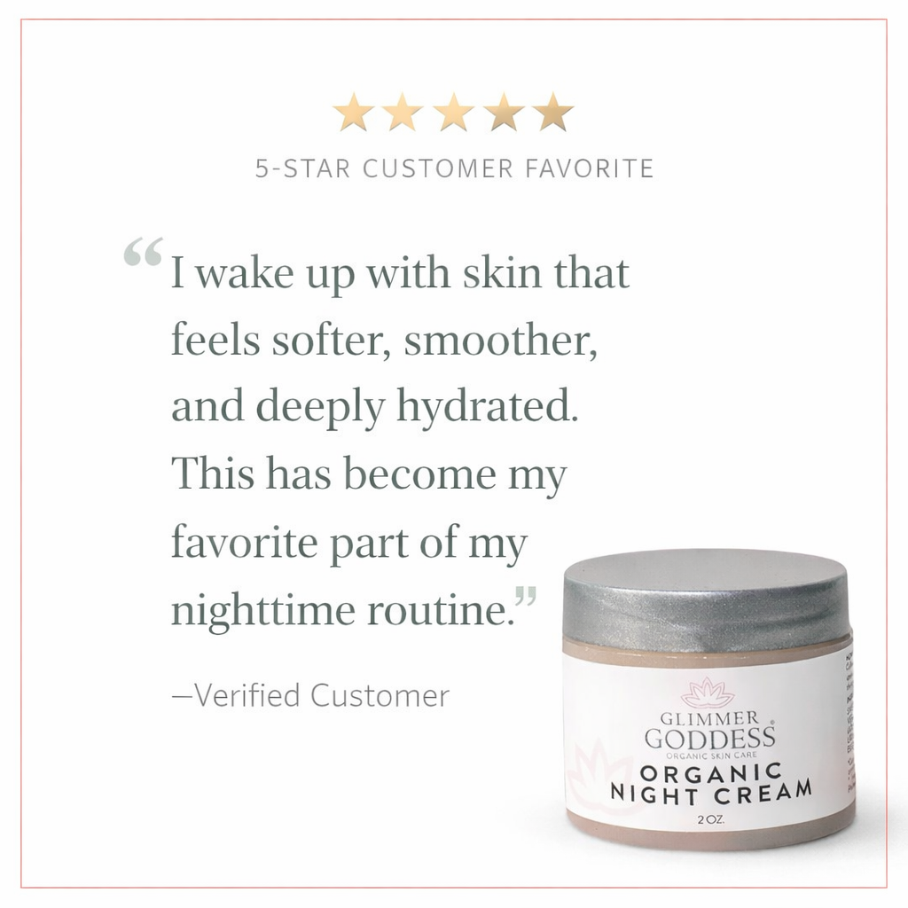 Organic skin renewal night cream in a 2 oz jar, lightweight vegan anti-aging face moisturizer — view 4