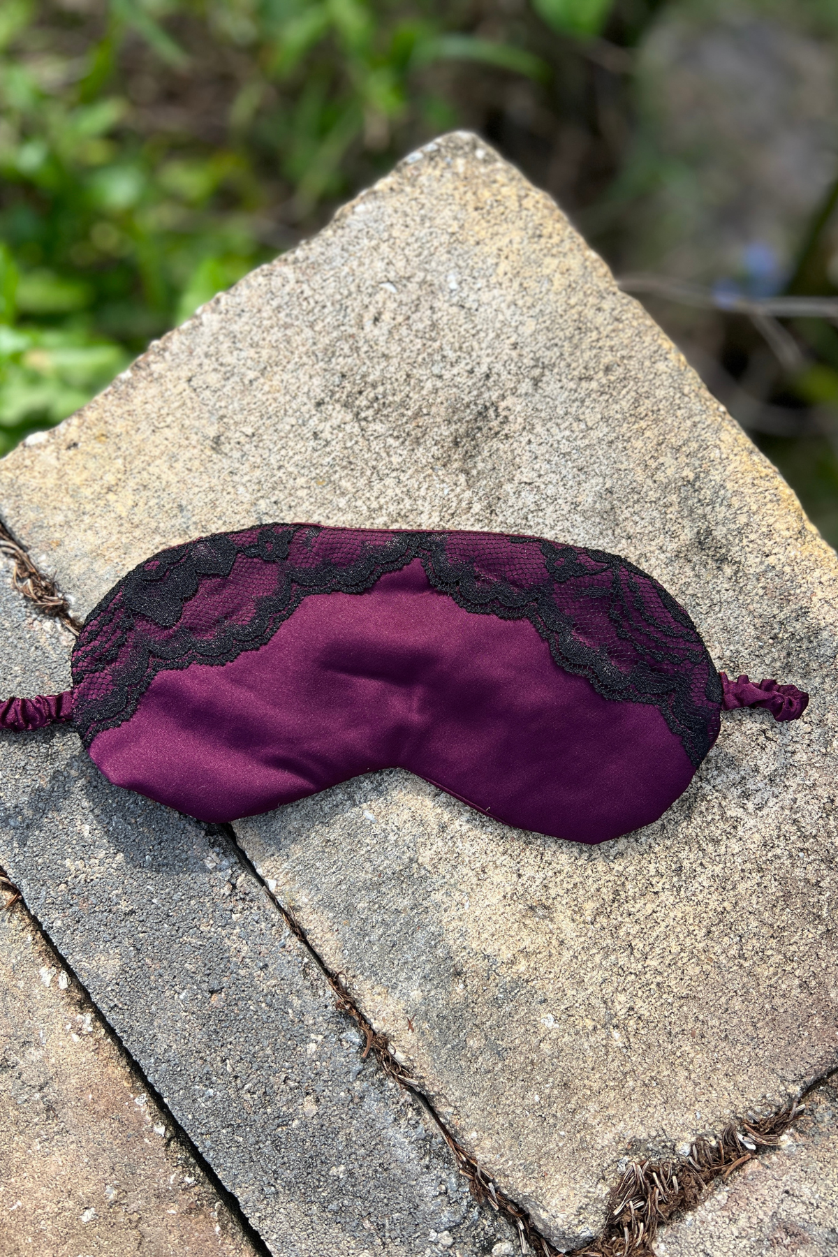 Sleep satin mask with lace-6