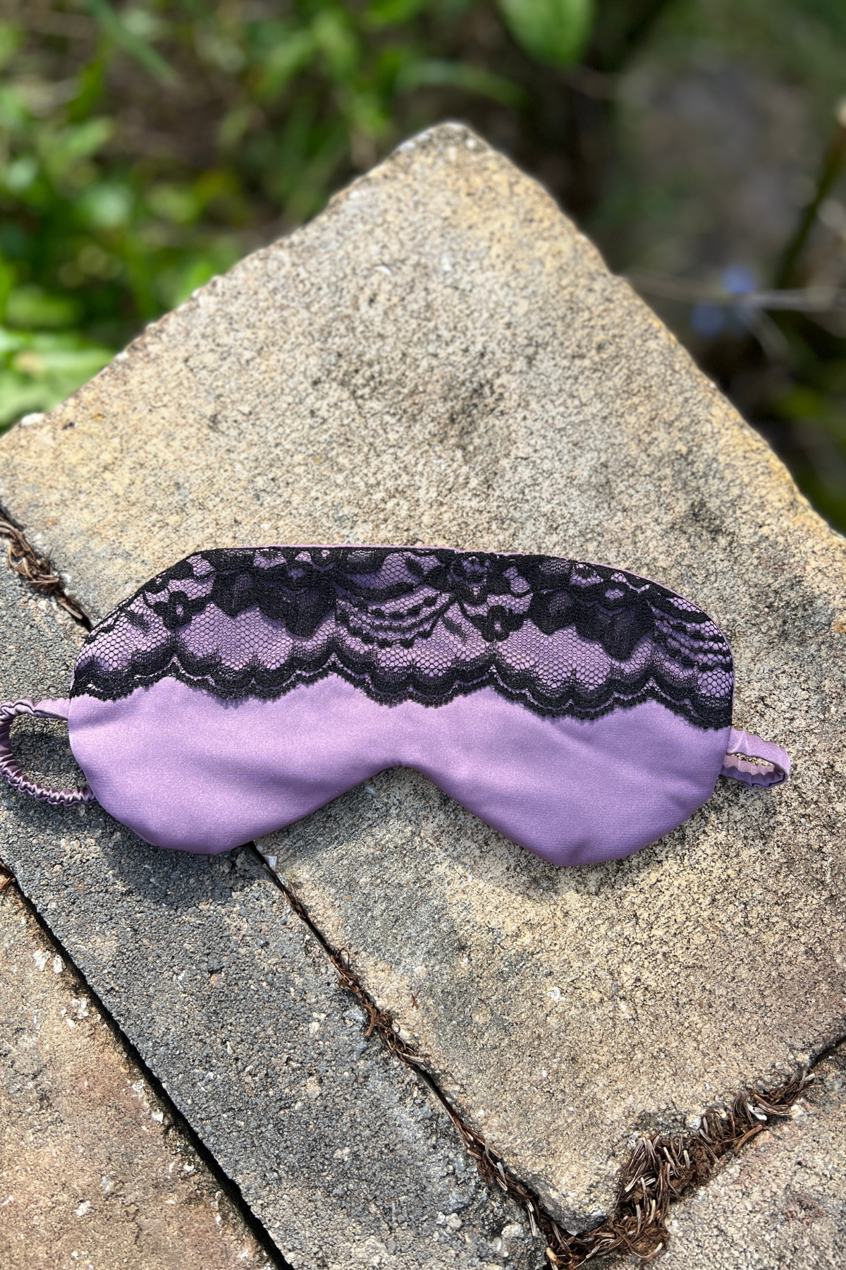 Sleep satin mask with lace-7