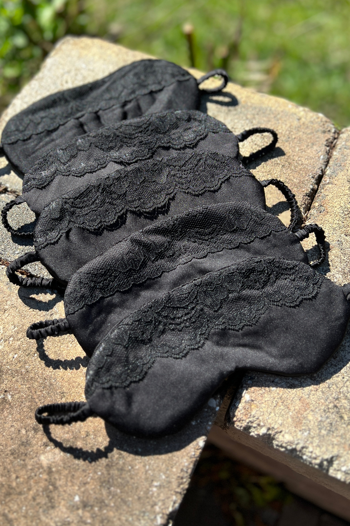 Sleep satin mask with lace-3