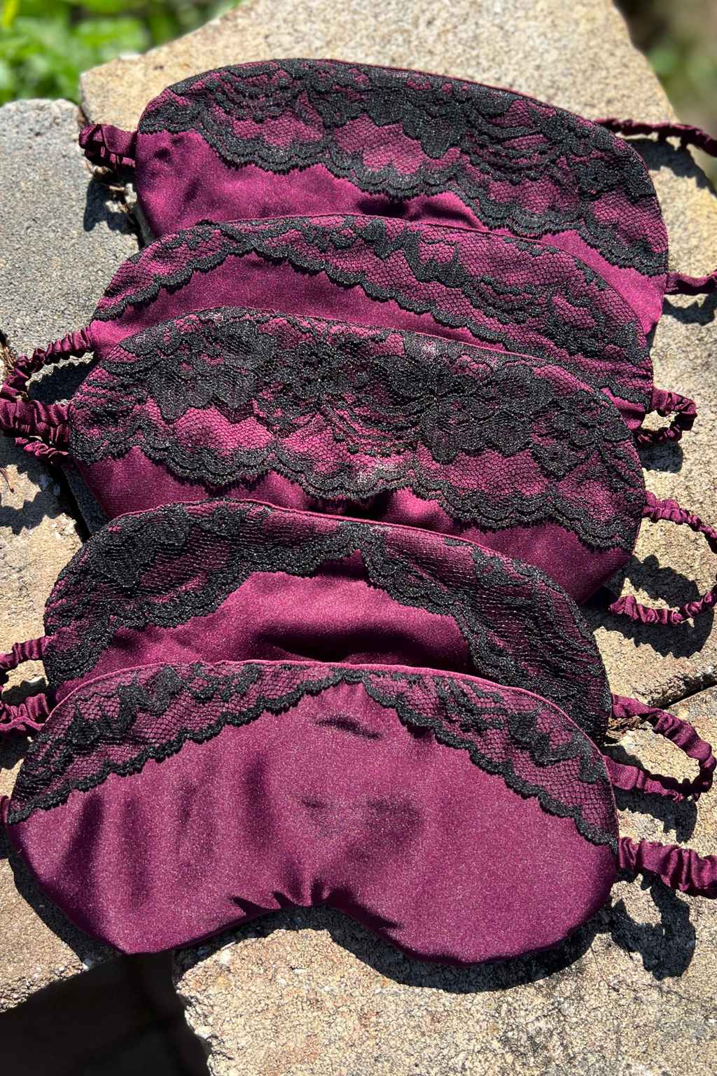 Sleep satin mask with lace-4